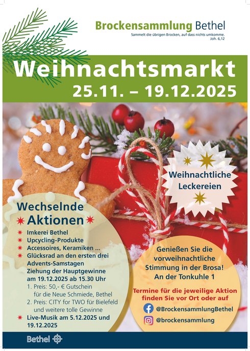 Weihnachtsmarkt in der Brosa - vom 25.11.-19.12.2025 wechselnde Aktionen